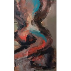 Khalid Khan-Kaay, 20 x 36 Inch, Acrylic on Canvas, Abstract Painting, AC-KHKN-107 Khalid Khan-Kaay, 20 x 36 Inch, Acrylic on Canvas, Abstract Painting, AC-KHKN-107